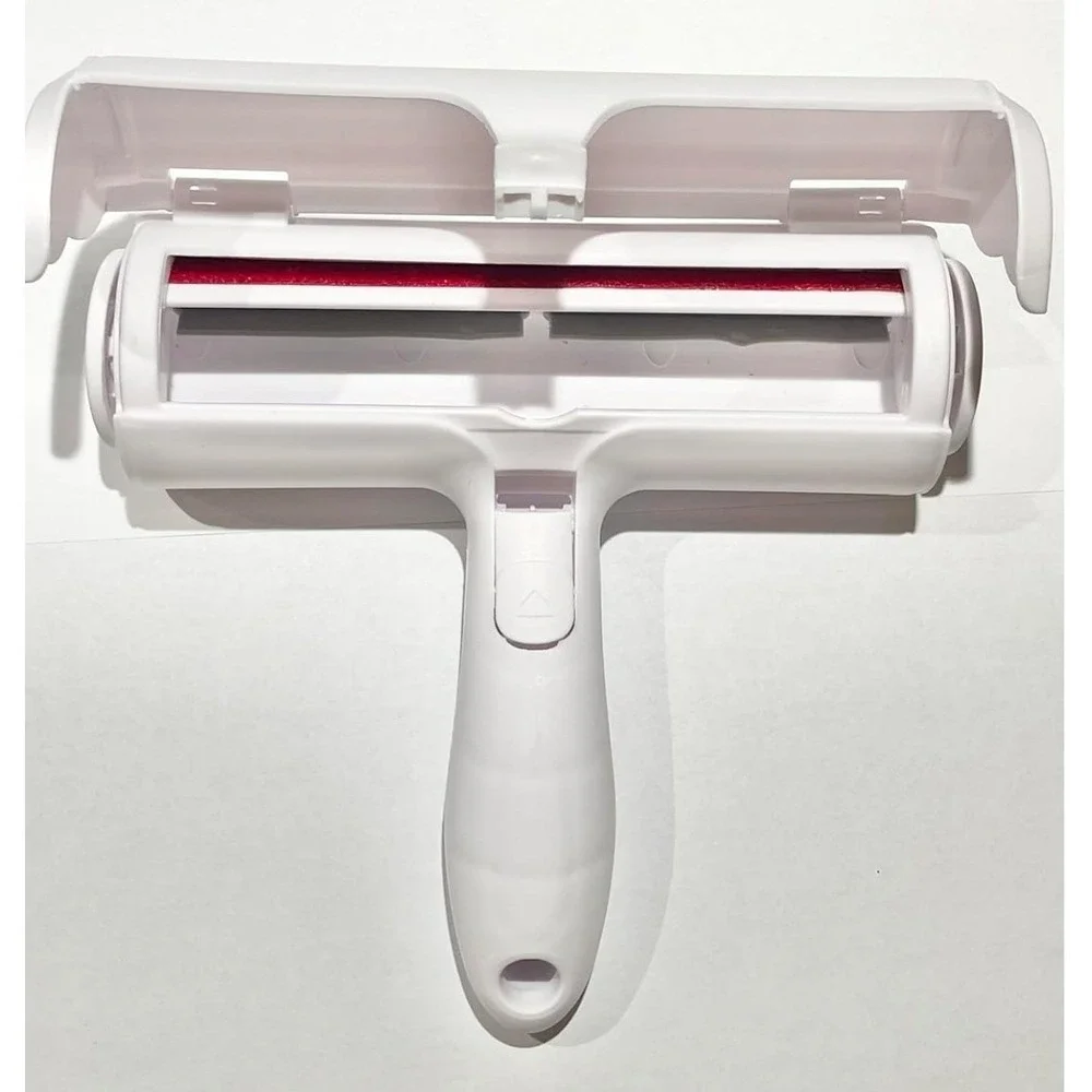 Reusable Pet Hair Remover Roller White Red Manual Lint Fur Remover for Furniture